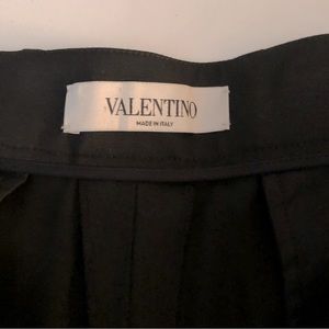 Valentino Garavani Wool Wide Legged Flat Front Trousers Size US 14